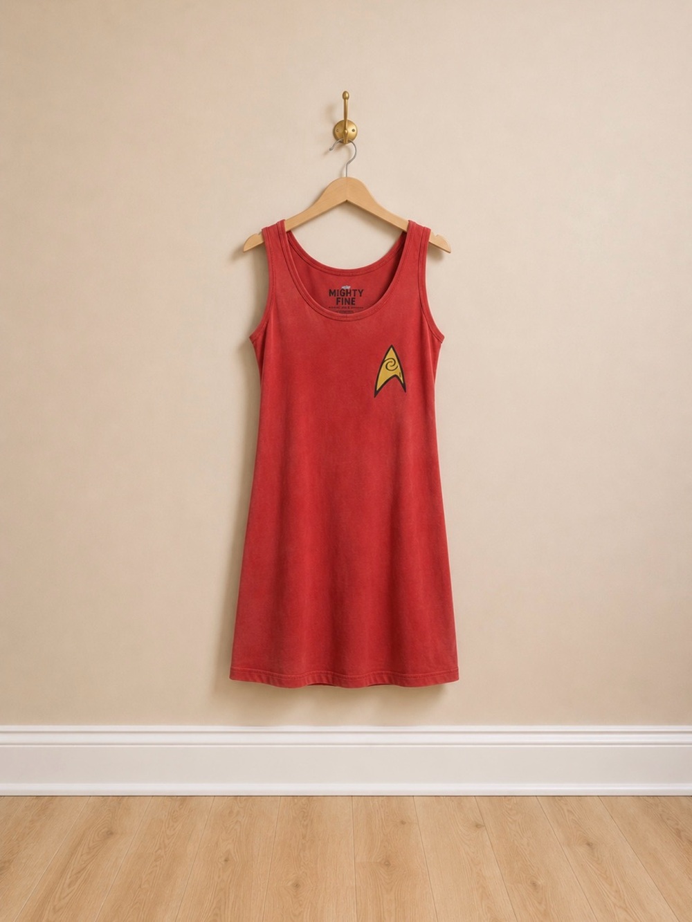Mighty Fine Bright Red Star Trek Logo Tank Top/Dress